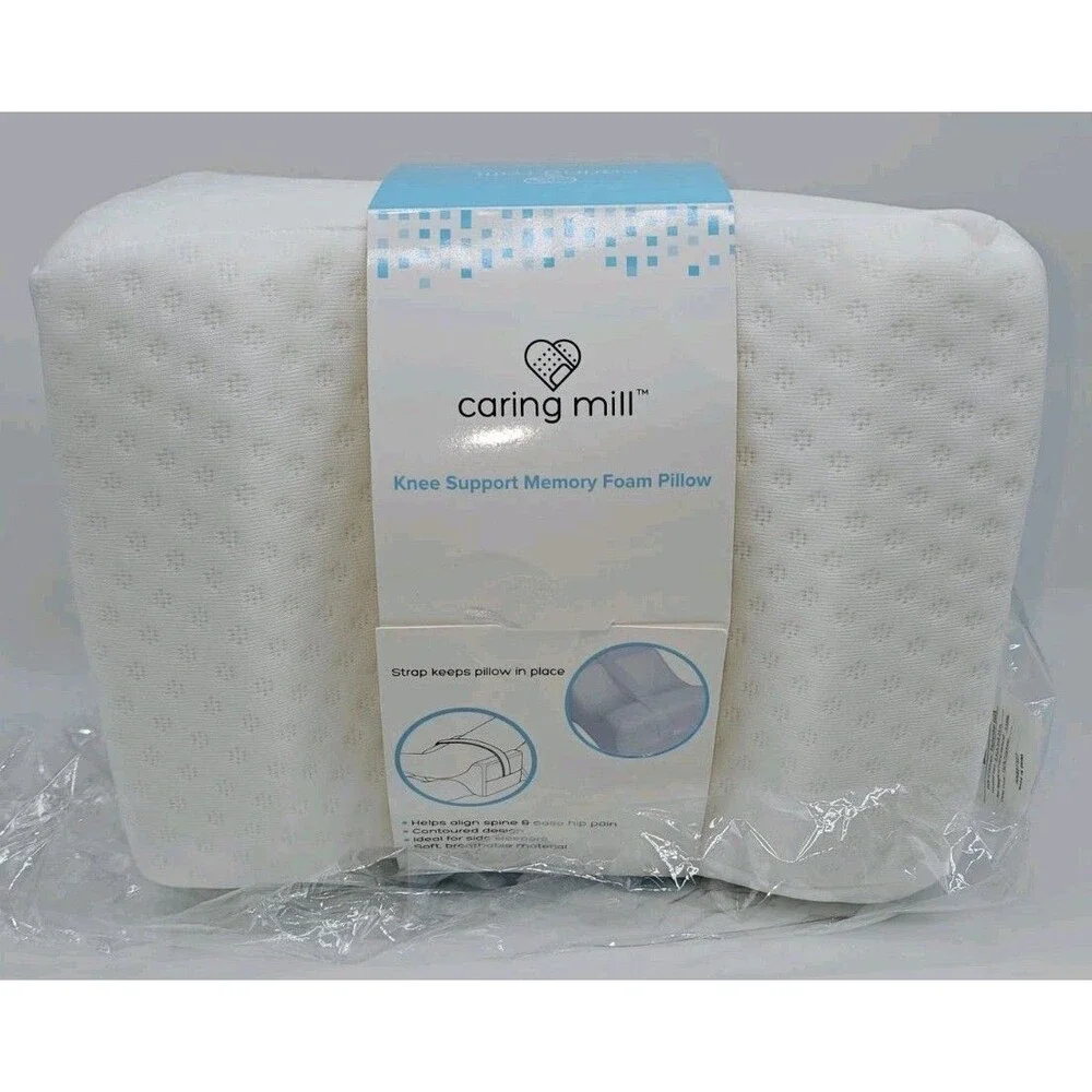 Caring Mill Knee Support Memory Foam Pillow Side Sleeper Strap Hip Spine Align